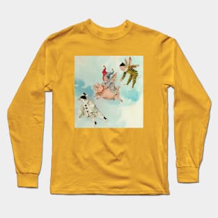 Flying Mime Befriends a Lost Pig Long Sleeve T-Shirt